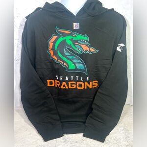 XFL Seattle Dragons Pullover Hoodie Size Large